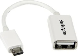 Adapter USB StarTech Cable StarTech USB 2.0 MicroB to A 0,13m M/F White - Adaptery i przejściówki - miniaturka - grafika 1