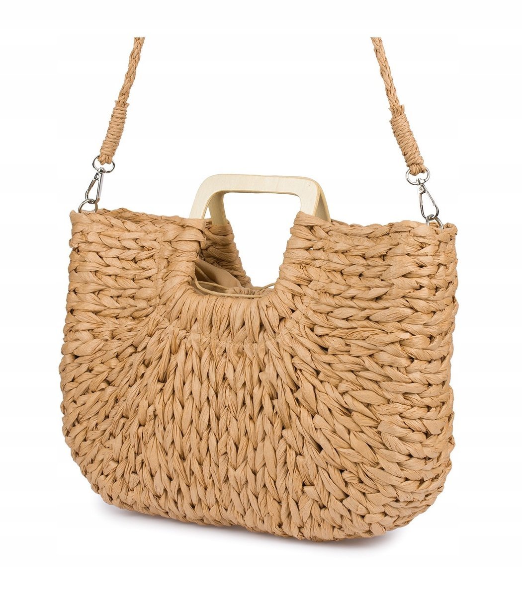 Torba damska boho modna na lato pasek solidna listonoszka kosz