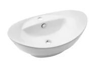 Umywalki - Invena Esla umywalka 59x39 cm nablatowa biała CE-35-001 - miniaturka - grafika 1