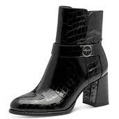 Botki damskie - Tamaris Damskie botki na obcasie 1-25337-45, Black Croco, 35 EU, Czarny, krokodyl, 35 EU - miniaturka - grafika 1