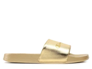Klapki damskie Champion S11562YS041 QUEENS SLIDE Złote - Klapki i japonki damskie - miniaturka - grafika 1