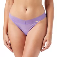 Majtki damskie - Gossard Damskie stringi z połyskiem Tanga, fioletowe, XL, FIOLETOWY, XL - miniaturka - grafika 1