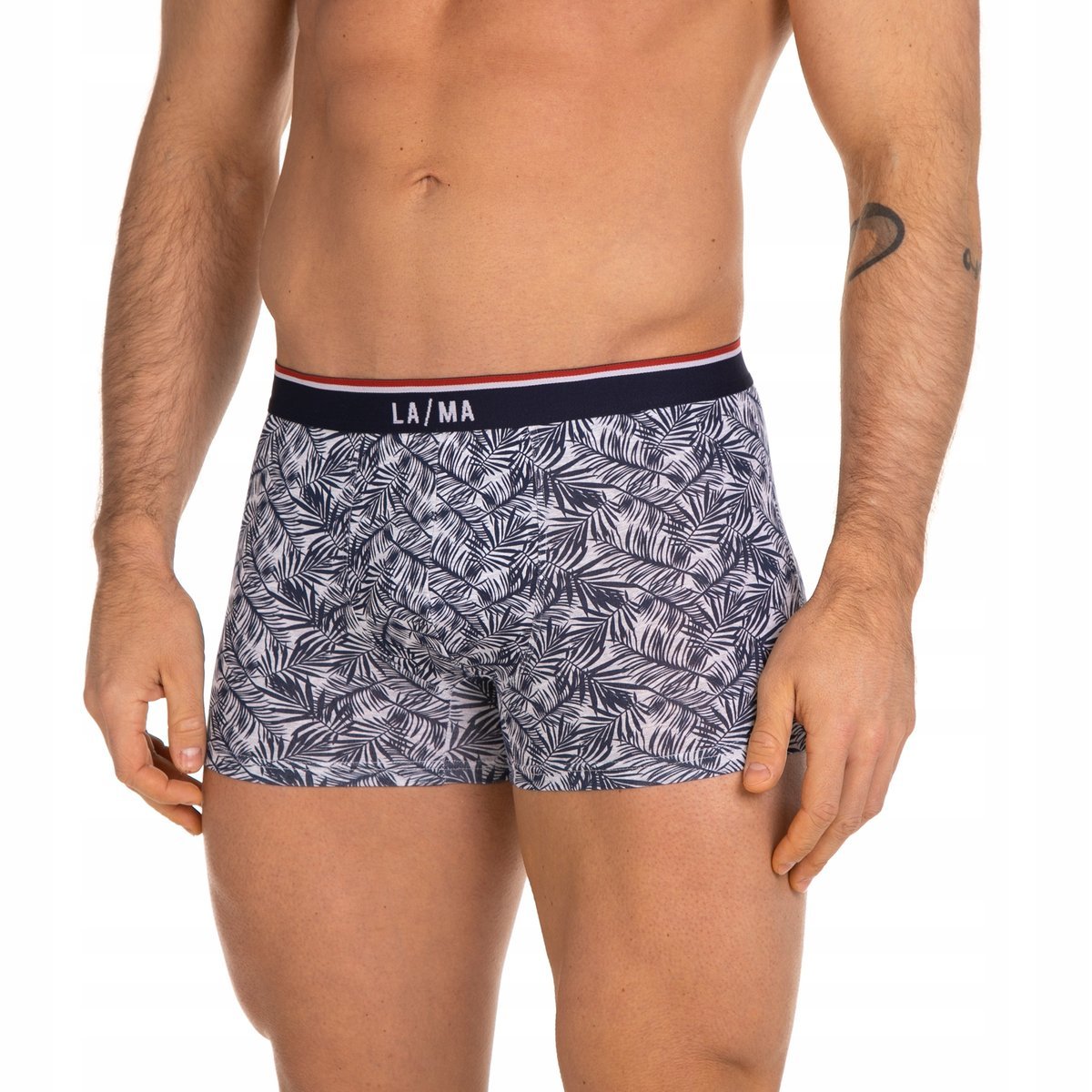 LAMA Szorty Męskie SZARE wzór roślinny r. L