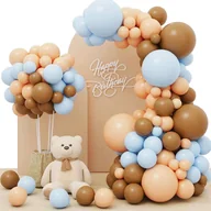 Baby shower i roczek - BALONY Girlanda Balonowa Baby Brązowa Beżowa Błękitna Zestaw Dekoracja Łuk - miniaturka - grafika 1