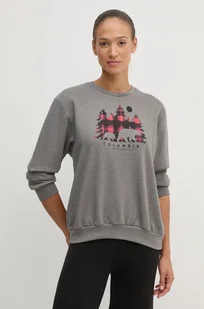 Columbia bluza Hart Mountain Crew damska kolor szary z nadrukiem 2086431 - Bluzy damskie - miniaturka - grafika 1