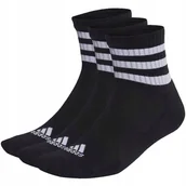Skarpetki męskie - Skarpety adidas 3-Stripes Cushioned Sportswear Mid-Cut Socks 3 Pairs czarne - miniaturka - grafika 1
