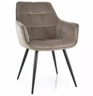 Krzesła - Krzesło Lilia Velvet Czarny / Ciemny Beż 40 - miniaturka - grafika 1