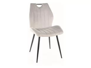 Krzesło tapicerowane do jadalni ARCO VELVET jasny szary SIGNAL - Krzesła - miniaturka - grafika 1