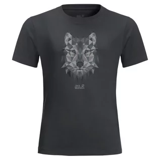 Koszulki dla dziewczynek - Jack Wolfskin Dziecięca koszulka BRAND WOLF T K phantom - grafika 1