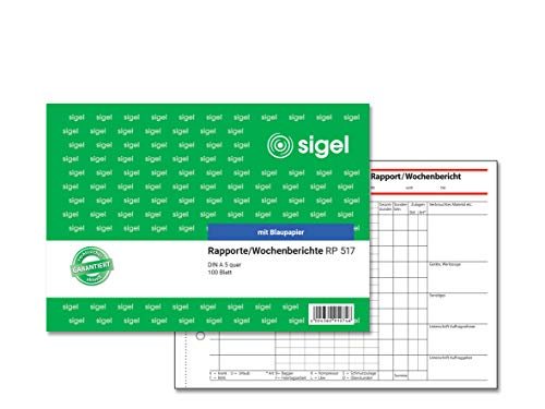 SIGEL RP517 raport/raport tygodniowy A5 poziomy, 100 arkuszy