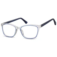 Okulary korekcyjne, oprawki, szkła - Damskie kocie oprawki korekcyjne okulary zerówki TR-99A bezbarwny/niebieski - miniaturka - grafika 1