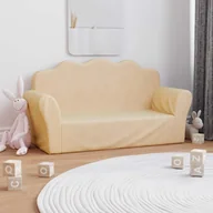 Zestawy mebli dla dzieci - Sofa dla dzieci, 2-os. , kremowa, miękki plusz - miniaturka - grafika 1