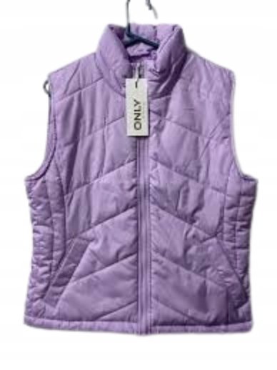 Only Kamizelka Damska Pikowana Z Zamkiem Jasno Fioletowa M K1A