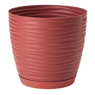 Doniczka SAHARA PETIT 19 z podstawką marsala - Donice - miniaturka - grafika 1