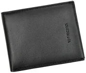 Portfele - Portfel Męski Skórzany VALENTINI Mały Skóra Bydlęca Poziomy Jedno Skrzydełko 306-992 CZARNY 11 x 8,5 x 2 [cm] - miniaturka - grafika 1