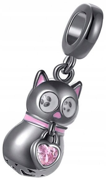 Charms Zawieszka Charms Czarny Kot z Sercem Charms Trusky