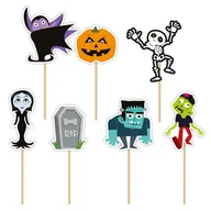 Balony i akcesoria - Toppery do babeczek Halloween Monsters 9cm 7szt. - miniaturka - grafika 1