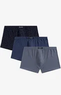 Majtki damskie - 3-pack szorty męskie bokserki 3MH-190-SZA/GRA/IND, Kolor niebiesko-szary, Rozmiar M, ATLANTIC - Intymna - miniaturka - grafika 1