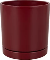 Donice - Ceramik Doniczka ceramiczna z podstawką Vienna śr.15cm bordowa - miniaturka - grafika 1