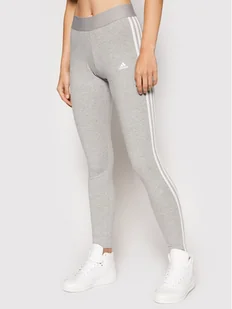 Adidas Legginsy Essentials 3-Stripes GV6017 Szary Slim Fit - Spodnie damskie - miniaturka - grafika 1