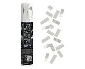 Gadżety na imprezę - Konfetti pneumatyczne, srebrne paski, 20 cm - miniaturka - grafika 1