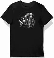 Koszulki męskie - Koszulka męska czarna z motywem motorowym w srebrnych tonach 3XL - miniaturka - grafika 1