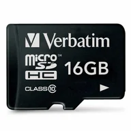 Kable USB - Verbatim Karta microSDHC 16GB V10czarny/black 44010 - miniaturka - grafika 1