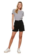 Spodenki damskie - TRENDYOL Damskie szorty basic, bermudy, casualowe, czarny, 34 - miniaturka - grafika 1