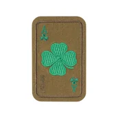 Odzież taktyczna i umundurowanie - M-Tac - Naszywka Szczęśliwa Karta - Cordura 500D - Koniczyna - Coyote - 51391005 - miniaturka - grafika 1
