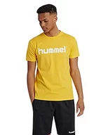 Koszulki męskie - Hummel HMLGO COTTON LOGO T-shirty męskie, sportowe żółte, XL 203513-5001 - miniaturka - grafika 1