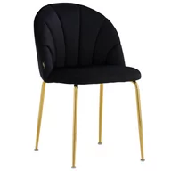 Krzesła - Krzesło Glamour C-905 czarne, złote nogi - miniaturka - grafika 1
