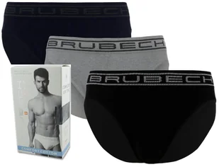 BRUBECK SLIPY MĘSKIE bezszwowe KOLORY * 3 szt rL - Majtki męskie - miniaturka - grafika 1