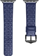 Akcesoria do smartwatchy - Dux Ducis Strap skórzany pasek do Watch 7 / 6 / 5 / 4 / 3 / 2 / SE (45 / 44 / 42mm) opaska bransoleta bransoletka z naturalnej skóry niebieski (Enland Version) - miniaturka - grafika 1