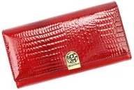 Portfele - Portfel Damski Skórzany GREGORIO Skóra Licowa Lakierowana Duży Z Suwakiem Zapinka Wewnątrz GL-102 CZERWONY 19 x 10 x 3,5 [cm] - miniaturka - grafika 1
