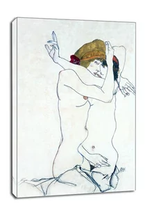 Two Women Embracing, Egon Schiele - obraz na płótnie Wymiar do wyboru: 50x70 cm - Obrazy i zdjęcia na płótnie - miniaturka - grafika 1