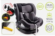 Foteliki samochodowe - FOTELIK SAMOCHODOWY OBROTOWY 360° LR2344-BG CZARNO-SZARY 40-150 CM i-Size R129 + ISOFIX - miniaturka - grafika 1