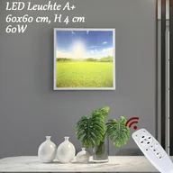 Lampy sufitowe - 9980-CYF Lampa sufitowa/ścienna LED z pilotem Regulowana barwa/jasność światła Metalowa rama lakierowana na biało Spokojny design - miniaturka - grafika 1