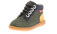 Botki damskie - KICKERS KICKICONIC Botki do kostki dla chłopców, unisex, 36 EU, Żółty khaki, 3 UK Child - miniaturka - grafika 1
