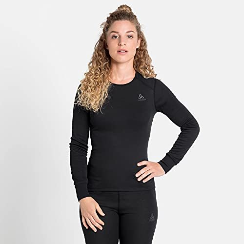 Odlo Active Warm Plus Top Crew Neck L/S Women, czarny L 2021 Koszulki bazowe termiczne i narciarskie 159101-15000-L