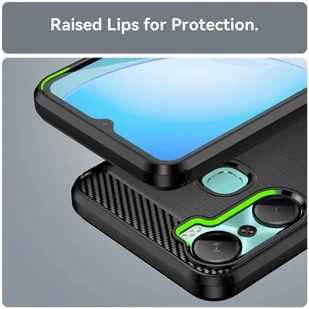 Carbon Case etui do Infinix Hot 12 Pro elastyczny silikonowy karbonowy pokrowiec czarne - Etui i futerały do telefonów - miniaturka - grafika 6