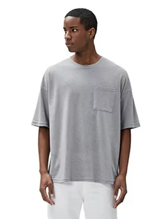 Koszulki męskie - Koton Koszulka męska Basic Oversized Pocket Detailed Crew Neck Short Sleeve, szary (031), XL - grafika 1