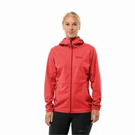 Kurtki damskie - Damska kurtka softshellowa Jack Wolfskin FELDBERG HOODY W vibrant red - XS - miniaturka - grafika 1