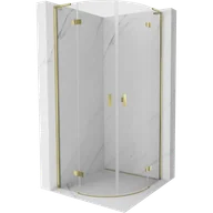 Kabiny prysznicowe - Mexen Mist L kabina prysznicowa półokrągła uchylna 90 x 90 cm, transparent, złota - 8A33L-090-090-50-00 - miniaturka - grafika 1