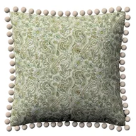Poszewki na poduszki - Dekoria pl pl Poszewka Wera na poduszkę zielono-pomarańczowe wzory na beżówym tle 45 × 45 cm Flowers 150-143-68 - miniaturka - grafika 1