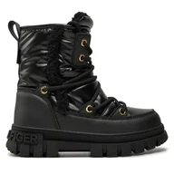 Buty dla dziewczynek - Śniegowce Tommy Hilfiger Fur Boot T3A5-33610-1695 M Czarny - miniaturka - grafika 1