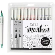 Kredki, ołówki, pastele i pisaki - Zestaw dwustronnych markerów Sketch Marker, 12 sztuk - miniaturka - grafika 1