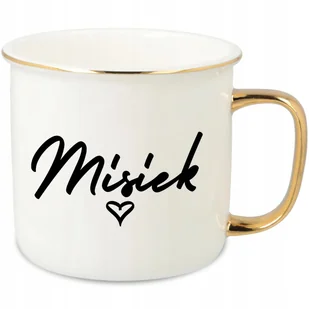KUBEK UCHO RANT ZŁOTY PORCELANOWY RETRO PREZENT DLA CHŁOPAKA MISIEK WZORY - Kubki - miniaturka - grafika 1