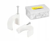 Inne akcesoria audio-wideo - Uchwyt Kablowy Flop Klipsy Na Kable 10Mm Spinki Kabli Okrągłe 100X Białe - miniaturka - grafika 1