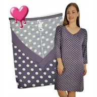 Bielizna nocna - KOSZULA NOCNA WISKOZA groszki 4XL 52 54 kobieca wygodna nad wymiar - miniaturka - grafika 1