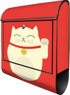 Manekiny wystawowe - banjado design skrzynka na listy stalowa czarna z przegrodą na gazety malowana proszkowo "Manekineko" 38x46x12,5cm & 2 klucze - Skrzynka pocztowa A4 z materiałem montażowym [BKSCH 11799] - miniaturka - grafika 1